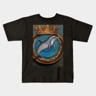 Dolphin with a Crown Kids T-Shirt